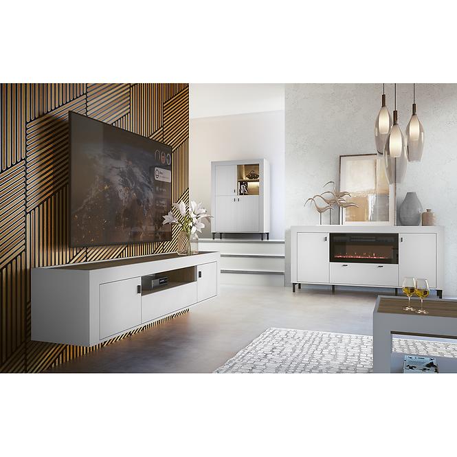 TV Stolík Mossa M08 2D1S dub whisky/biely mat,8
