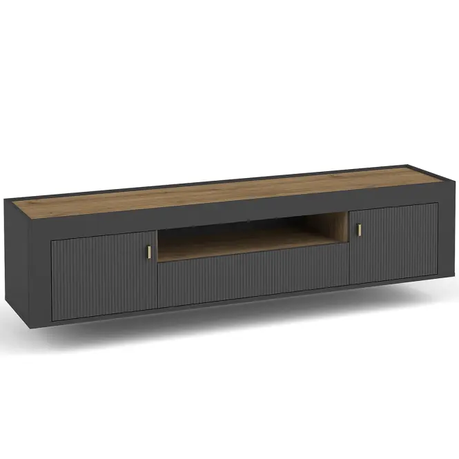 TV Stolík Mossa M08 2D1S dub whisky/čierna mat,5