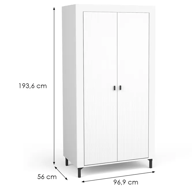Skriňa Mossa M01 2D dub whisky/biely mat,2