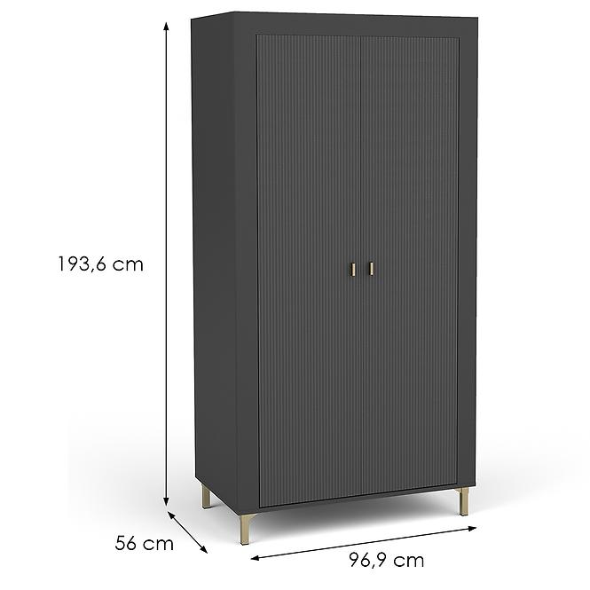 Skriňa Mossa M01 2D dub whisky/čierna matt,2