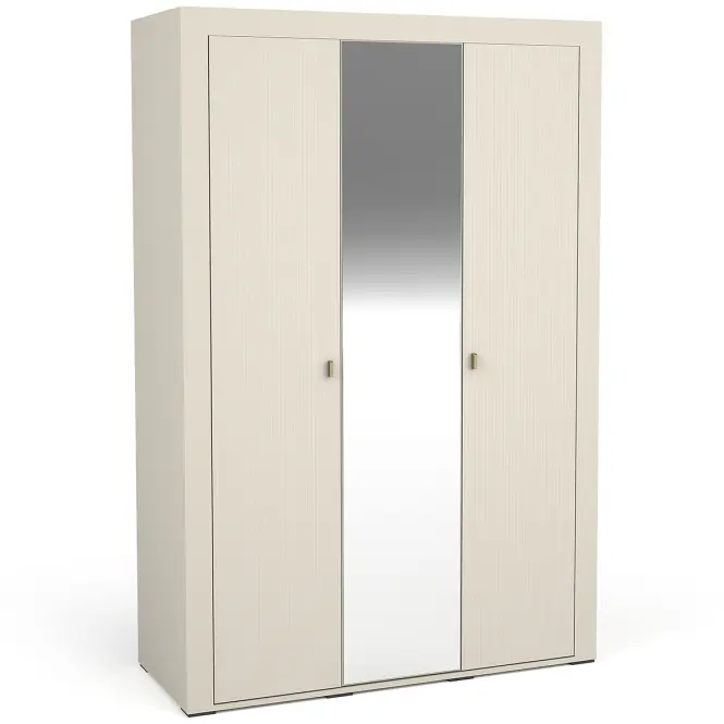 Skriňa Mossa M02 3D 137,3 cm so zrkadlom kašmír, trojdverová