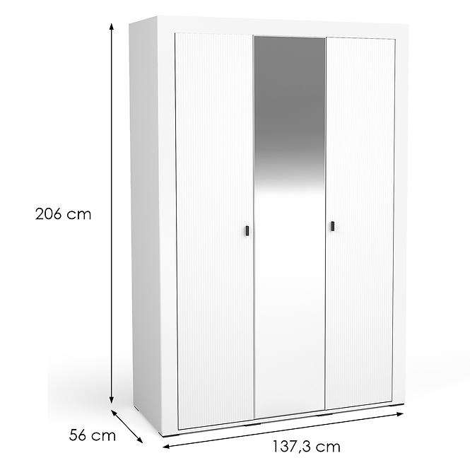 Skriňa Mossa M02 3D biely mat