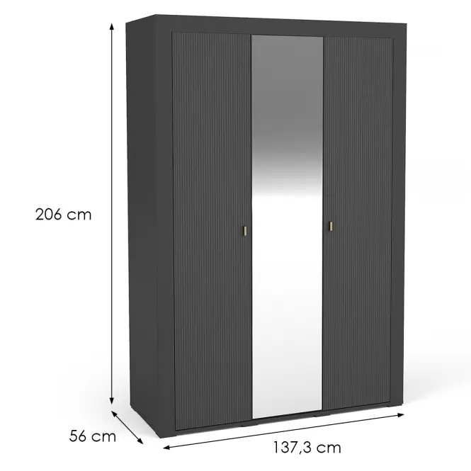 Skriňa Mossa M02 3D čierna matt,2