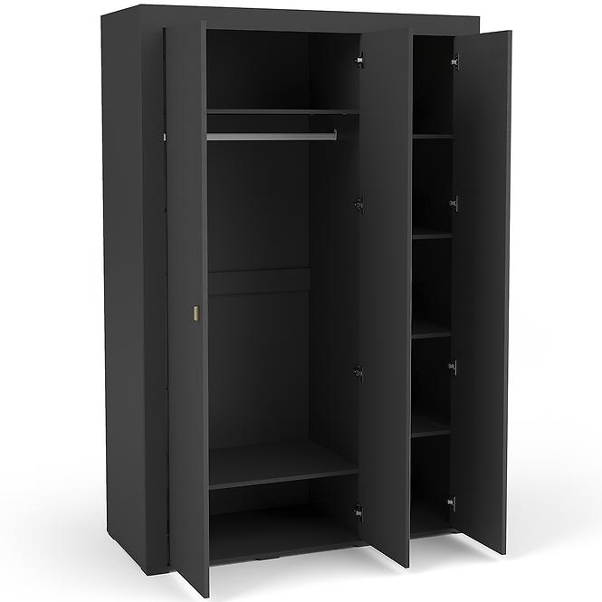 Skriňa Mossa M02 3D čierna matt
