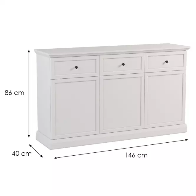 Komoda Lucca K3D3S biela opal
