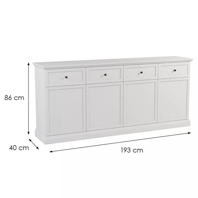 Komoda Lucca K4D4S biela opal