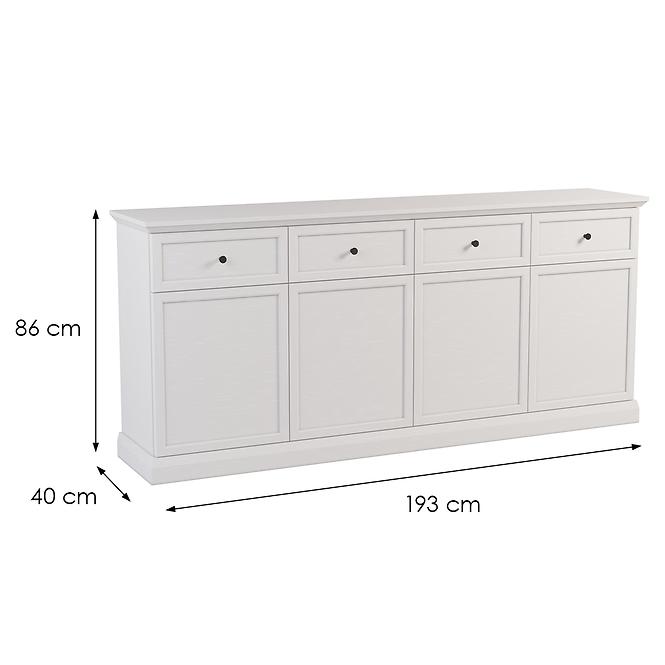 Komoda Lucca K4D4S biela opal