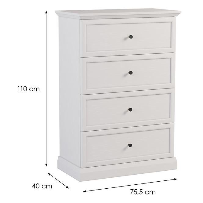 Komoda Lucca K4S biela opálová