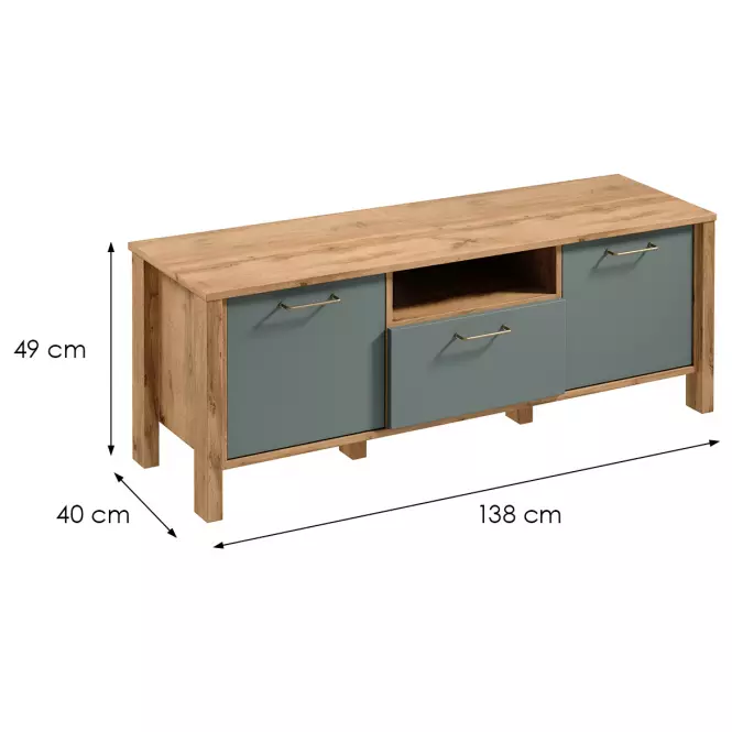 TV Stolík Indygo 1S dub wotan-green,2