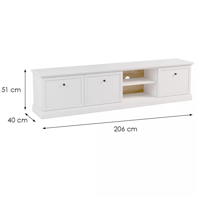 TV Stolík Lucca 3D biela opal