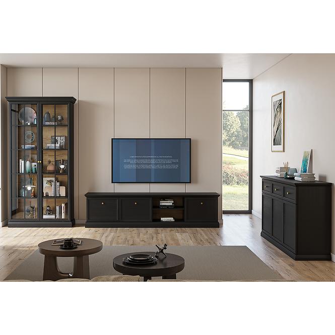 TV Stolík Lucca 3D čierny grafit,3