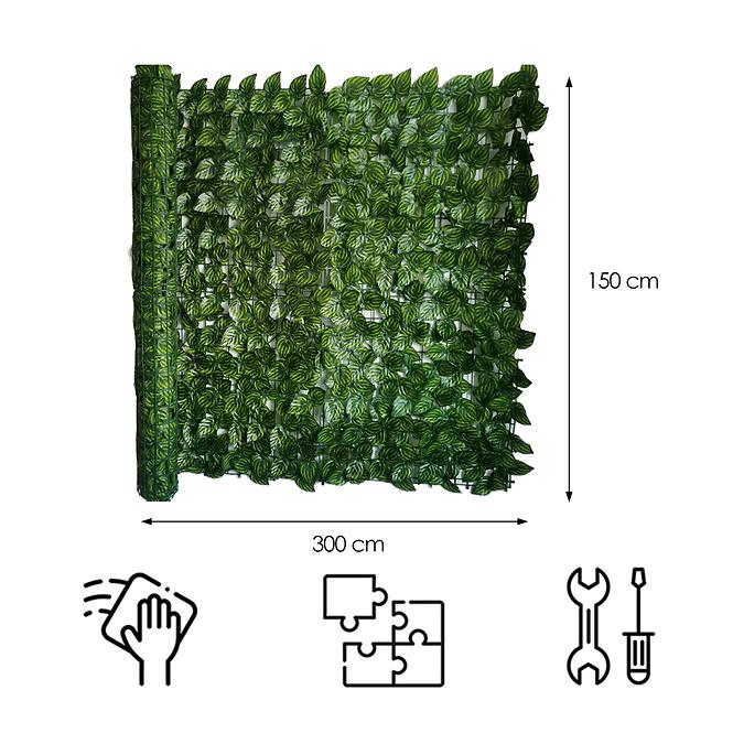 Zástena umelé listy melónu 150cmx300cm