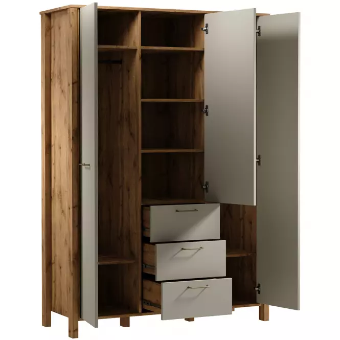 Skriňa Indygo S3D3S dub wotan-beige