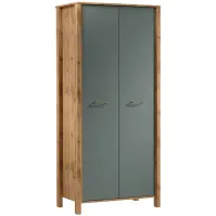 Skriňa Indygo S2D 99 cm - dub wotan/green, dvojdverová