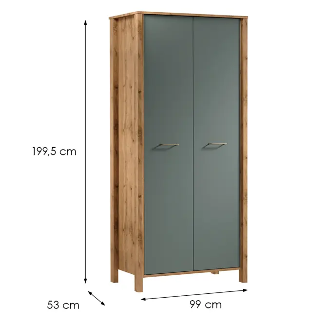 Skriňa Indygo S2D dub wotan-green,2