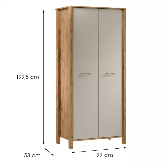 Skriňa Indygo S2D dub wotan-beige