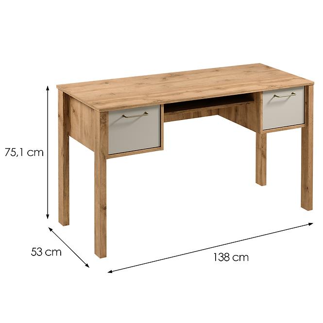 Písací Stôl Indygo B2S dub wotan-beige,2