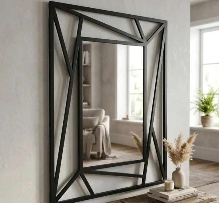 Dekoratívne zrkadlo 69cm x 95cm čierne