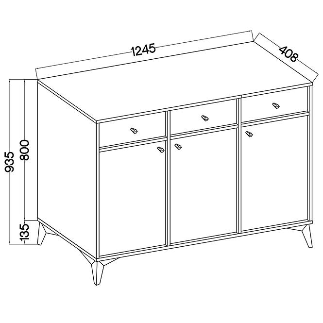 Komoda Tokyo 1  3F 3S pieskovo béžová 827,4