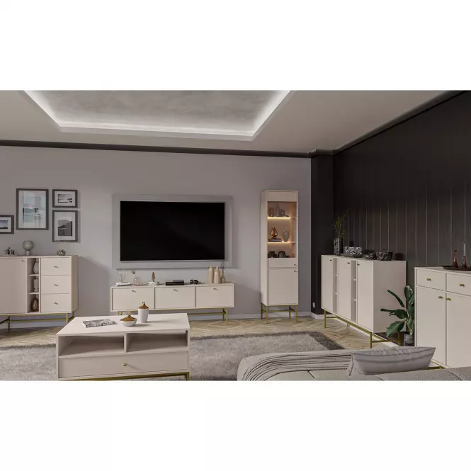 Komoda Tokyo 3  3D pieskovo béžová 823