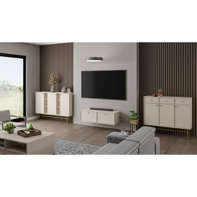 Komoda Tokyo 3  3D pieskovo béžová 823