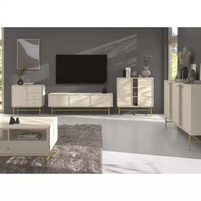 Komoda Tokyo 3  3D pieskovo béžová 823
