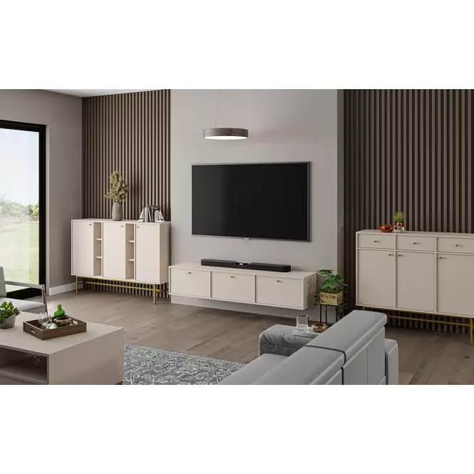 Komoda Tokyo 3  3D pieskovo béžová 823