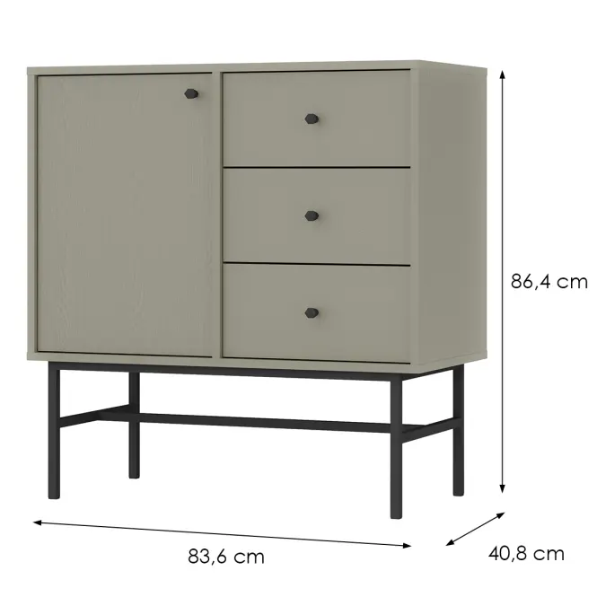 Komoda Tokyo 3  1F 3S eukalyptus 814,2