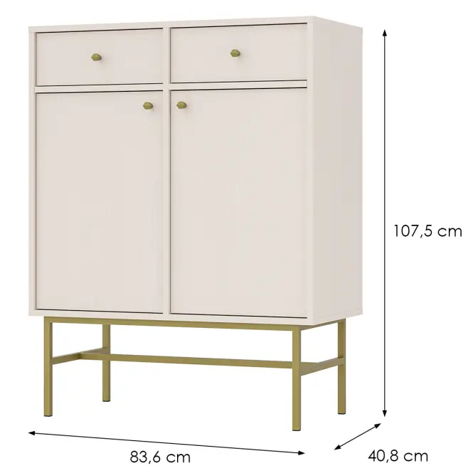 Komoda Tokyo 3  2F 2S pieskovo béžová 826,3