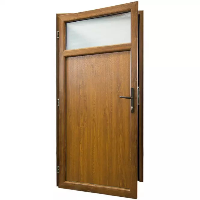 Dvere vchodové Easy Eco D17 90L zlatý dub