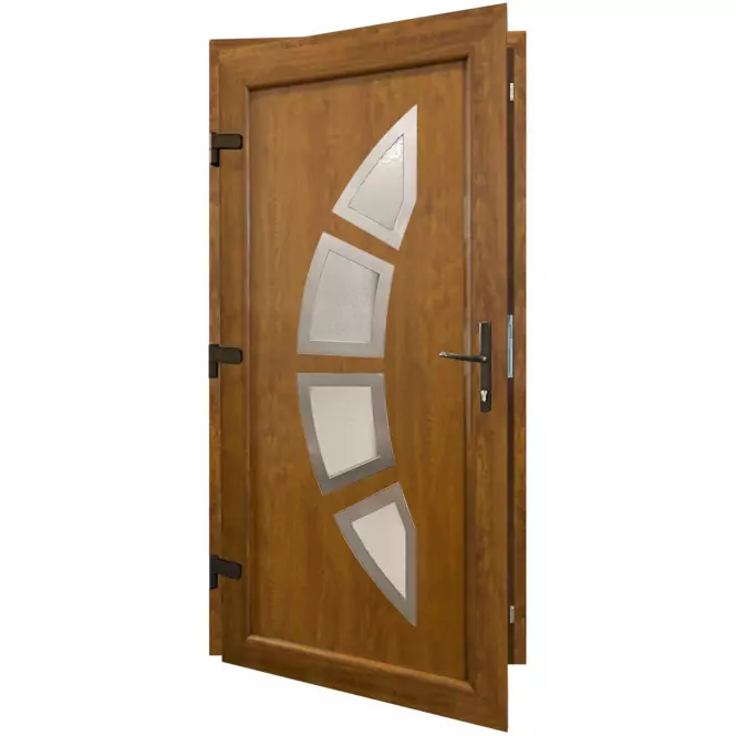 Dvere vchodové Zagrzeb D31 90L zlatý dub,2