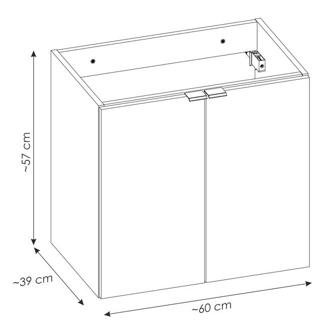 Kúpeľňová skrinka Nova Oak 60 dvere,7