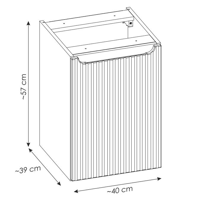 Skrinka do kúpeľne Nova 40 s košíkom kašmír,4