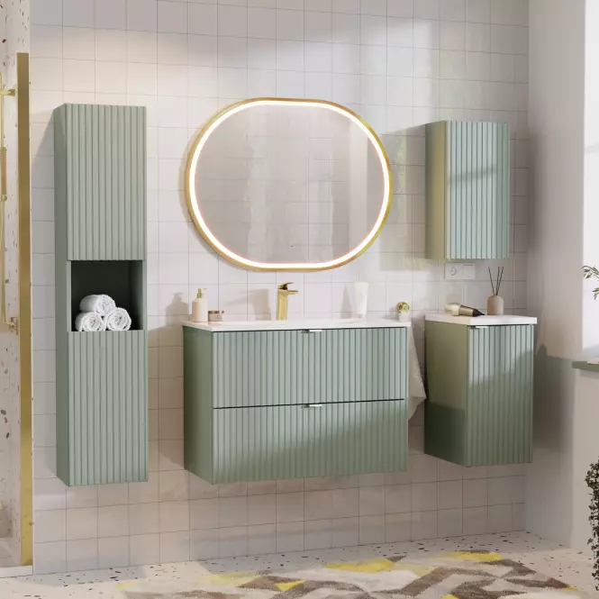 Kúpeľňová skrinka Line Reed Green 80 šalvia,13