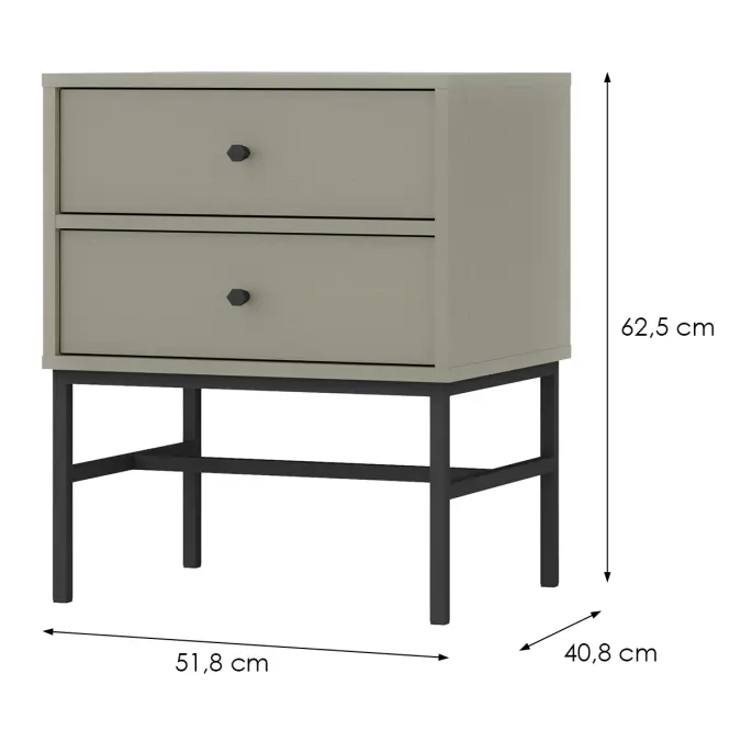 Nočný Stolík Tokyo 3 2S  eukalyptus 801,2