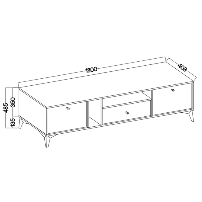 TV Stolík Tokyo 1 2K 1S eukalyptus 313,3