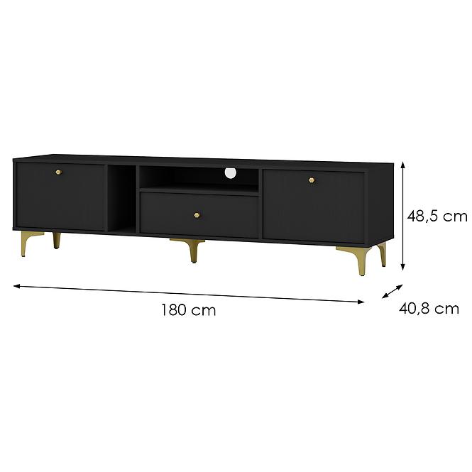 TV Stolík Tokyo 1 2K 1S čierny grafit 313