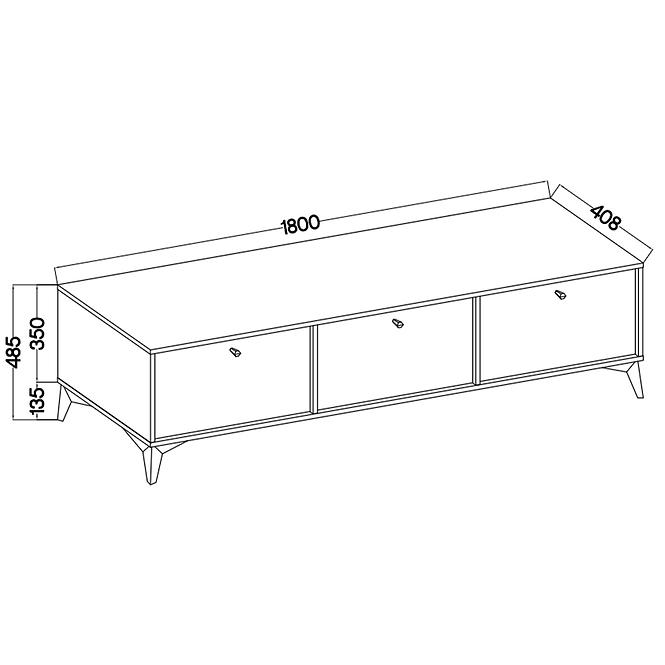 TV Stolík Tokyo 1 3K čierny grafit 303