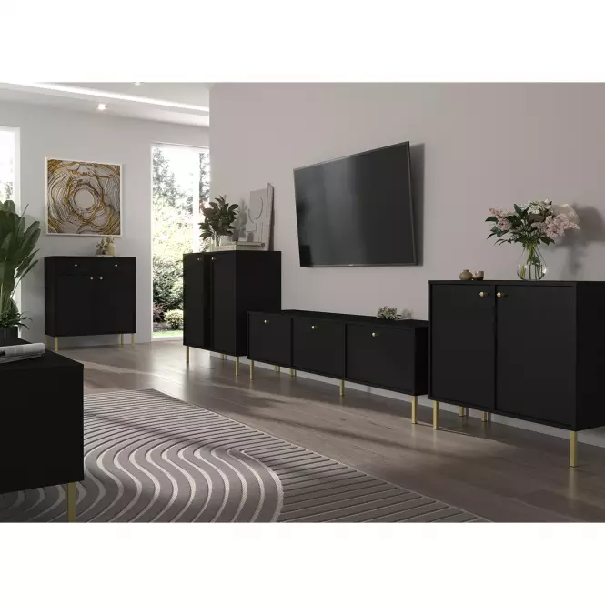 TV Stolík Tokyo 2 2K čierny grafit 302