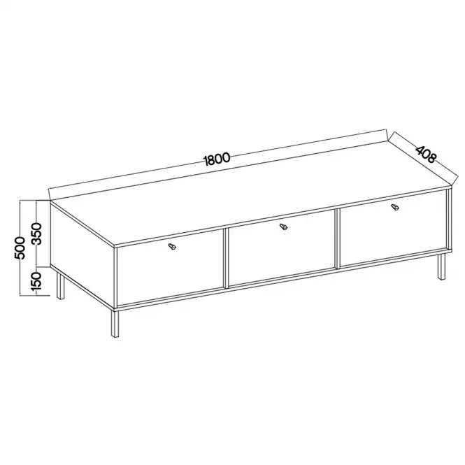TV Stolík Tokyo 2 3K čierny grafit 303