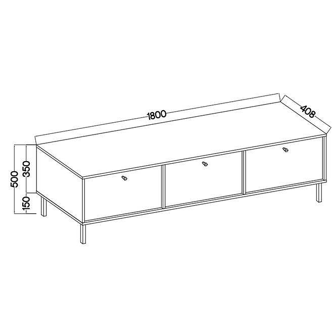 TV Stolík Tokyo 2 3K čierny grafit 303