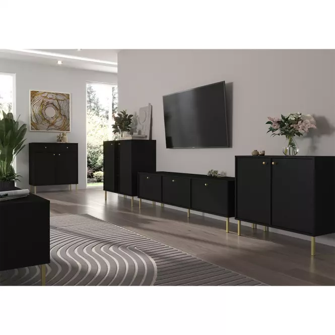 TV Stolík Tokyo 2 3K čierny grafit 303