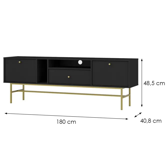 TV Stolík Tokyo 3 2K 1S čierny grafit 313,2
