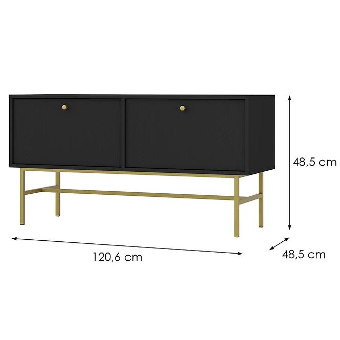 TV Stolík Tokyo 3 2K čierny grafit 302