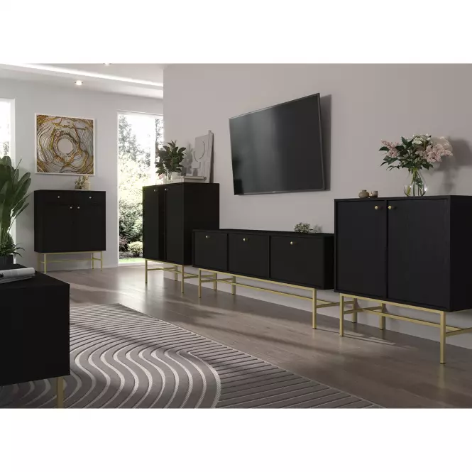TV Stolík Tokyo 3 2K čierny grafit 302