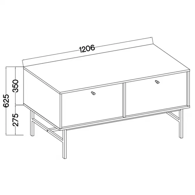 TV Stolík Tokyo 3 2K čierny grafit 302