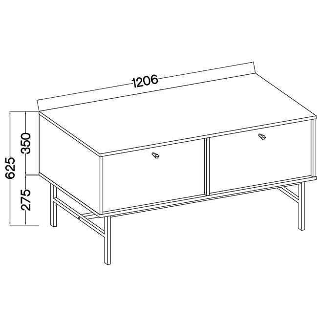 TV Stolík Tokyo 3 2K čierny grafit 302