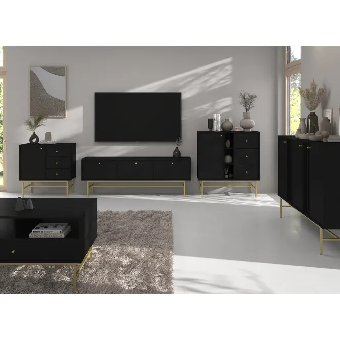 TV Stolík Tokyo 3 3K čierny grafit 303,8