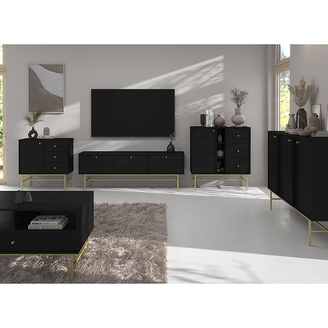 TV Stolík Tokyo 3 3K čierny grafit 303,8