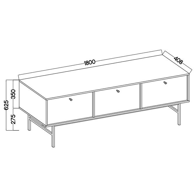 TV Stolík Tokyo 3 3K čierny grafit 303
